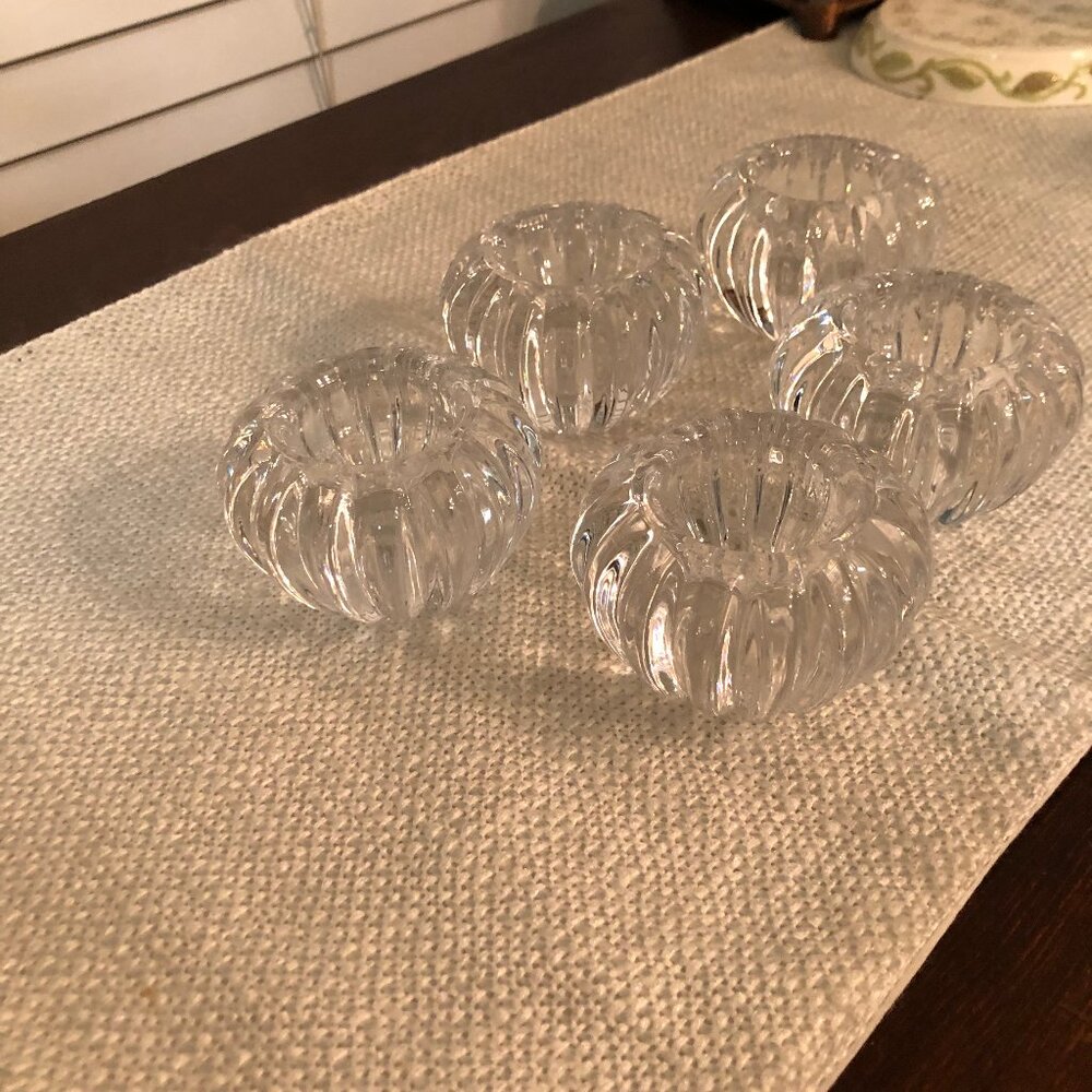 5 Dansk Full Lead Crystal votive/candle holders - Picture 4 of 7